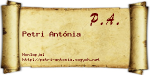 Petri Antónia névjegykártya